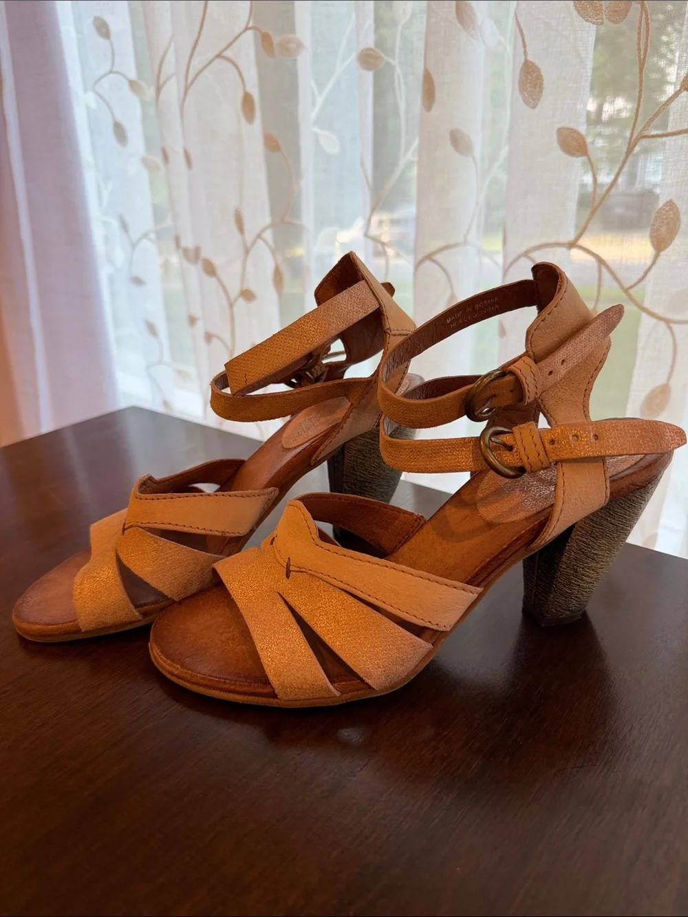 Miz Mooz Metallic Light Pink Strappy High Heels
